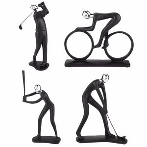 Modern Abstract Craft Harts Bicycler Cyclist Statue Cykel Rider Bike R Figurine Office Home Living Room Decor Y200106