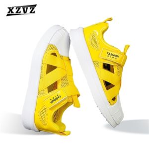 XZVZ Детские сандалии веб-дети защитные пальцы сандалии для ног Удобные нескользящие мальчики девушки обувь дышащая удобная детская обувь 220425