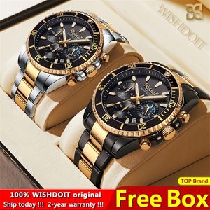 100%Original DOIT Watch for Men TOP Brand Waterproof Sports Stainless Steel Chronograph Fashion Luxury Wristwatches 220530