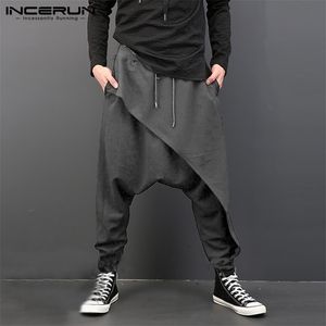 Incerun Erkekler Harem Pantolon Elastik Bel Street Giyim Dropkrotch Pantolonlar Erkekler Baggy Moda Punk Stil Joggers Casual Pantolon 5xl 220812