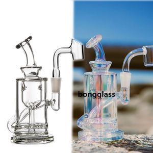 Wholesale water rainbow resale online - Rainbow Glass Bong Recycler Oil Rigs Hookahs Shisha Smoke Glass Water Pipes Dab Cigarette Accessory With mm Banger