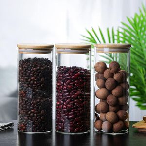 Storage Bottles & Jars Large Capacity Tank Spaghetti Containers Glass Food Airtight Canister Tea Coffee Beans Grains Organizer JarsStorage