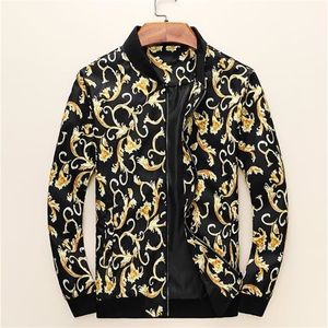 Wysokiej jakości cyfrowa kurtka drukowana Slim Spring Autumn Płaszcz Mężczyzn Sens Odzież Odzież LJ201013