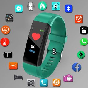 Цвет экрана часы спортивного здоровья браслет брюшной охраны фитнес -штопора браслет водонепроницаемый для детей, мужчина, женские часы, часы
