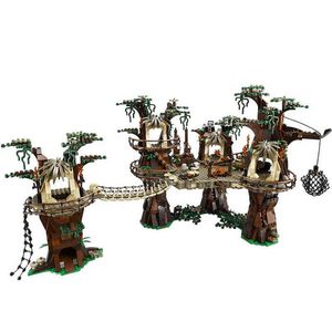 Stokta Bloklar Yeni 05047 Yıldız Film Savaşları Ewok Village Model Bina Kitleri Tuğlalar Tuğlalar Set Çocuk Blok Oyuncaklar Çocuk 10236 Hediye T230103