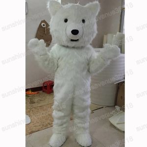 Halloween White Polar Bear Mascot Costume Cartoon Theme Character Carnival Festival Fancy dress Christmas Adults Size Birthday Party Outfit Suit