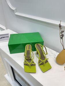 Designer dam högklackat sandaler tofflor läder Strass fiskbenssandaler top de signer sparkle stretch kvinnor Fest Bröllop 35-42