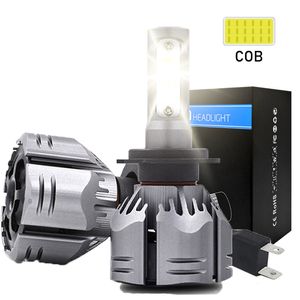 2PCS 60W 9000LM H4 H7 Bil LED-strålkastare Lyser Ljusa Auto LED Head Lamp Cob Chips för Hyundai NFsonata / Sonata 12V 24V