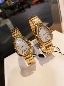클래식 디자이너 뱀 시계 숙녀 뱀 시계 장식 스테인레스 스틸 금색과 은색 삼각형 케이스 방수 시계 선물 2022