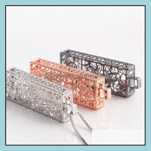 Skåp halsband hängsmycken smycken ihålig flytande skåp diy transparent metallramar charm minne mode grossist 0063klf drop leverera