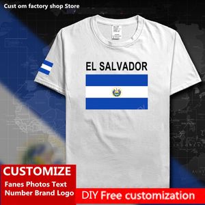 El Salvador T-Shirt Custom Jersey Fans DIY Name Nummer Marke T-Shirt High Street Fashion Hip Hop Lose Casual T-Shirt 220616