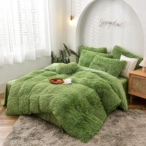 Bedding Sets Velvet Mink 4-Pcs Set Plush Crystal Coral Quilt Cover Sheet Pillowcase Comforters Bed Suit 21 ColorsBedding