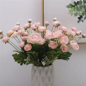 4 Heads Artificial Peony Tea Rose Flowers Camellia Silk Fake Flower For DIY Home Garden Wedding Decoration