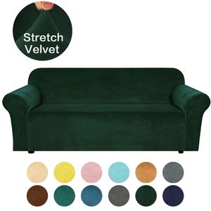 Вельветный диван -чехлы для гостиной для гостиной плюшевой подушки густой жаккардовый сплошной мягкий растяжка с протеканием наклона к скольжению. 220617