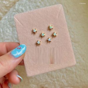 Stud 100% 925 Sterling Silver White Star Shaped Opal Stone Minimal Delicate Dainty Cute Lovely Small Earring for Girlstud Odet22 Farl22