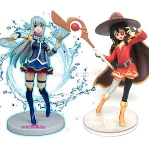 20cm Movie KonoSuba Megumin Aqua Anime Figure Gods Blessing on This World Kurenai Densetsu Action 220520