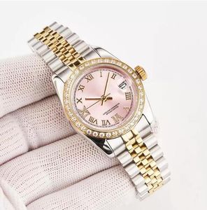 Relógio de designer de 31 mm para mulheres, relógios de pulso de diamante, borda de ouro, aço inoxidável, à prova d'água, aniversário de casamento, relógio de pulso feminino, relógio de movimento