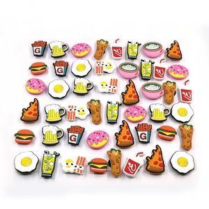 50 teile/los Casual Food PVC Charms für löcher auf Schnallen Ornamente Schuhe Bands Bebes Accesorios Dekor als Mädchen Geschenke