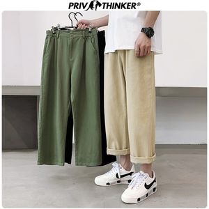 Privathinker Korean Solid Color Men Harem Pants Men's Cotton Straight Straight Pants Japoness Streetwear Man Man Ounsers 201128