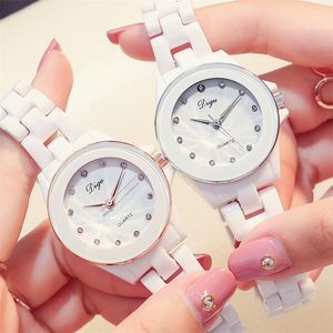 Relojes Mujer Women White Ceramic Wristwatch Bracelet Quartz Watch Woman Ladies Watches Clockemal