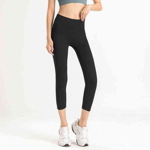 Ny dubbelsidig borstad yogakvinnor Klädbyxor Utomhussport Run Legging Gym High midja Hip Lift Push Ups Fitnes J220706