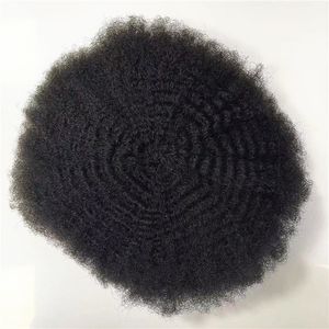 4mm afro wave Indian human virgin hair replacement new styles hand tied full lace male pieces for black men in America fast express delivery