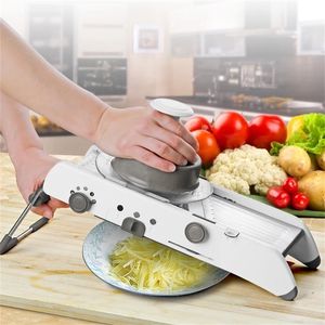 Slicer Manual Vegetable Cutter With Adjustable 304 Stainless Steel Blades Potato Carrot Grater Vegetable Kitchen Tool 210319