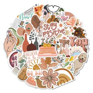 50PCS 낙서 스케이트 보드 스티커 미니멀리스트 Boho 자동차 아기 Scrapbooking 연필 케이스 일기 전화 노트북 플래너 장식 도서 앨범 키즈 완구 데칼