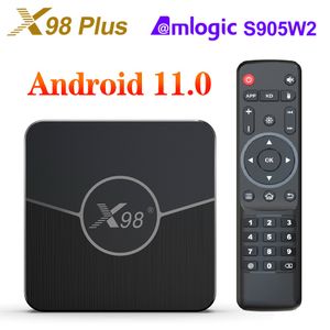 X98 Artı TV Kutusu Android 11 Amlogic S905W2 4G 64 GB Destek AV1 Çift Wifi HDR 10 + YouTube Media Player Set üstü Kutusu X98Plus