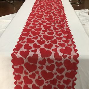 Tovaglia con stampa a cuore multicolore Runner da tavolo Cena di nozze Banchetto Decorazione per la casa Festival di decorazioni per la casa di San Valentino rosso