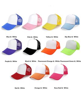 Sublimação em branco Mesh chapéu de calor transferência de calor domésticos amossos de beisebol prático boné multicolorido captura portátil esportes ao ar livre Presente de protetor solar B6