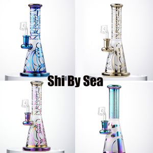 Ship By Sea Heady Glass Water Pipes Hookahs Showerhead Perc Glass Bongs 14mm Female Joint Recycler Rainbow Dab Oil Rigs With Banger ZDWS2005