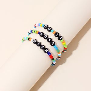 カラフルなキャンディーカラーガラスビーズストランドブレスレットDo It Love Bracelets Jewelry