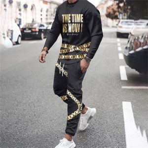 Men's Tracksuits Men's Clothing Sport Suit T Shirt Long Sleeve Men Pant Trend Tracksuit 2 Piece Set 3D Print Fashion Trousers Pullover Sweatshirt 220826