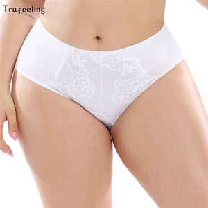 Trufeeling Intimo da donna Assorbimento dell'umidità Mutandine in misto freddo Tessuto super morbido Design di moda con ricamo in pizzo sexy 220426