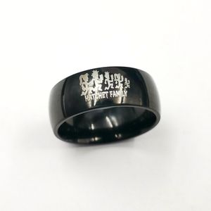 Black Stainless Steel ICP Hatchetman Family Logo Juggalo Ring for Women Mens Fashion 8-12#