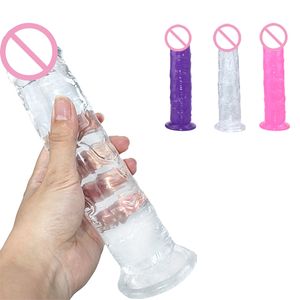 Massage Jelly Big Dildo Dick on Sunction Cup Dildo Pene realistico Anale Butt Plug Giocattoli sessuali per uomini Massaggio vaginale Dildo morbidi per donne