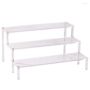 Hooks & Rails Acrylic Display Stand 3 Tier Riser Shelf Showcase For Figures Cupcakes DropshipHooks