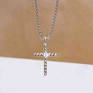 Jewelry Zircon Cross Necklaces For Women Men Chain Necklace Charm Inlaid Imitation Pendant Punk Fashion Design Ladies Anniversary Valentine's Day Gift