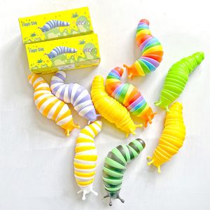 Novelty Slugs Fingertip Snails Slug Plastic Rainbow Bug toys Decompression Vent Toys Children's Educational DHL FREE YT199502