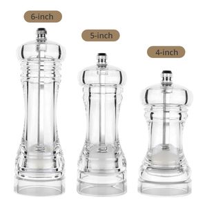 Acrylic Combo Pepper Mill and Salt Shaker with Adjustable Coarseness Ceramic Mechanism Easy to Use 220727