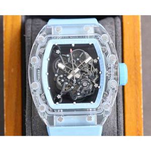 시계 손목 시계 디자이너 럭셔리 남성 기계식 시계 Richa Milles RM055 완전 자동 운동 Sapphire Mirror Rubber Watchband NGT1