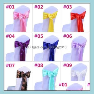 Chair Ers Sashes Home Textiles Garden Wedding Er Sash Bow Tie Ribbon Decoration Party Supplies 16 Color For Choose C176 Drop Delivery 2021