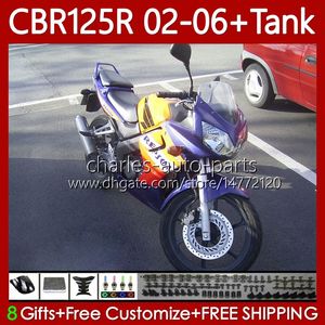 Repsol Blue Bodywork + Capa de Tanque para Honda 125cc CBR-125R CBR 125 R CC CBR125R 02 03 04 05 06 Corpo 124No.65 CBR-125 CBR 125R 2002 2003 2004 2005 2006 CBR125RR 02-06