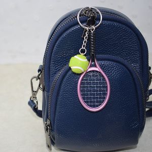 Simulação Tennis Rackets Keychain Creative Fashion Bag Acessórios Charm Atividades esportivas Presente Diy Kichain Acessórios