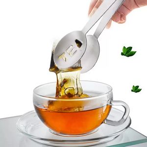 Kullanımlık Paslanmaz Çelik Çay Poşeti Maşa Teaba Bag Sıkacağı Süzgeç Tutucu Kavrama Metal Kaşık Mini Şeker Klip Teas Yaprak Süzgeci