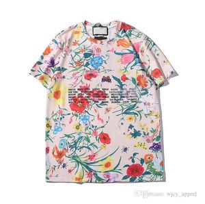 İtalya Tasarımcı Erkek Kadın T Shirt Moda Harfler Baskı Tişörtleri Yaz Nefes Kısa Kollu Erkekler Çiçek Tee Gömlek S-2XL Yüksek Kalite Tops