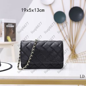 Designer Classic Gold Chain Leather Mini 19cm Flap Bags Women Shoulder Bag Female Crossbody Handbag Purses Lady Fashion Messenger Handbags