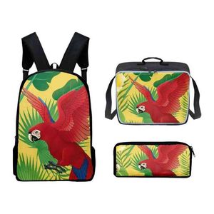HBP papağan desen sırt çantası kalem çantası çantalı öğle yemeği yalıtım çantası, pirinç piknik çantası oxford bez 220804 taşıması kolay