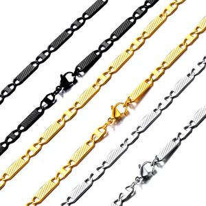 Chains ChainPro Unisex Hip Hop Flat Mariner Chain 5mm Wide Stainless Steel/18K Gold Plated Link Necklace Men Women Jewelry CP932Chains
